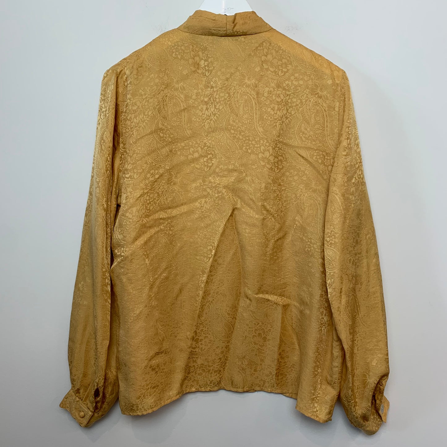 Vintage 80s Anna and Frank Silk Blouse Gold Medium