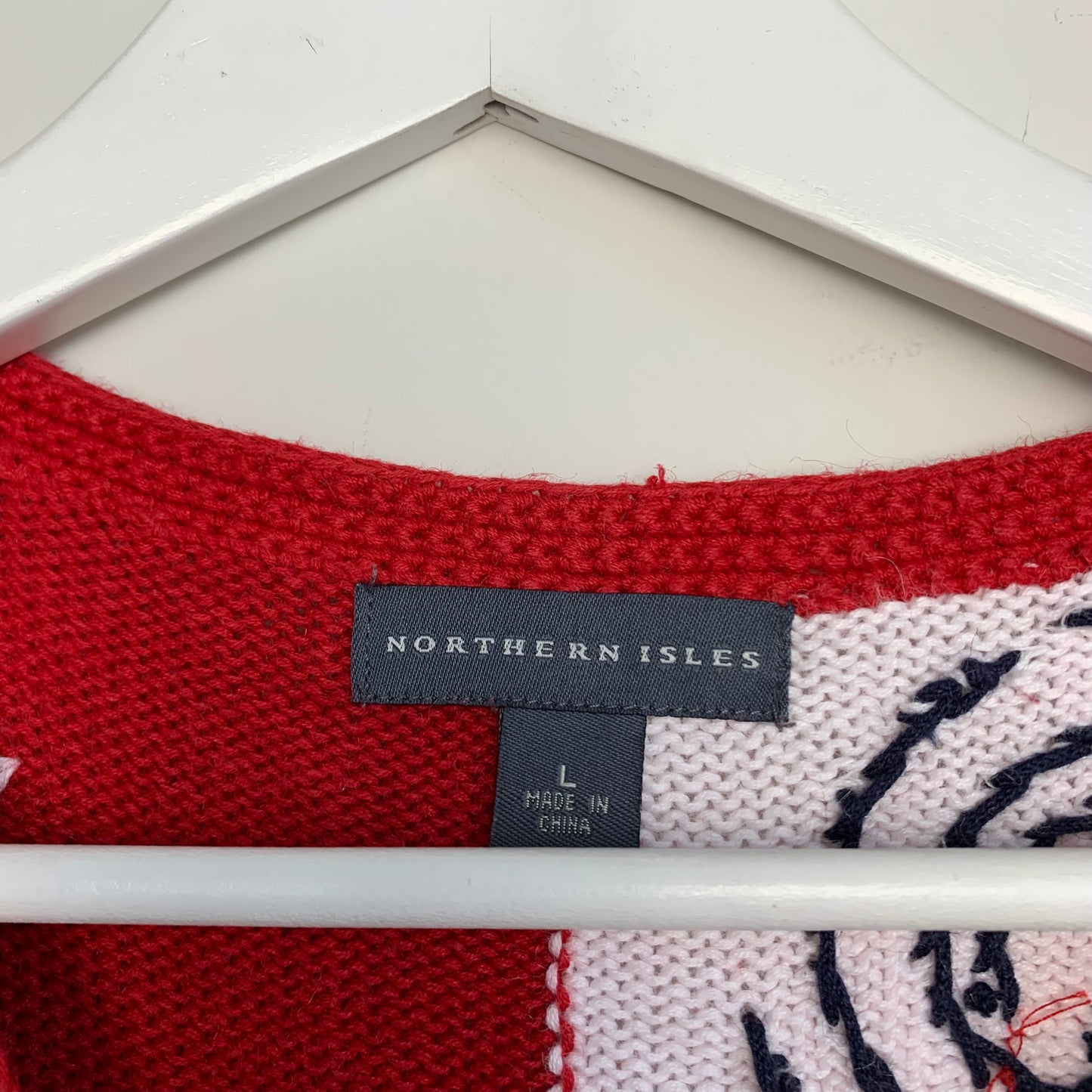 Northern Isles Americana 4th of July Sweater Vest Knit Patchwork Size Large