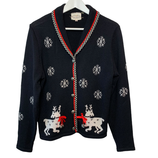 Vintage 90s Susan Bristol Christmas Cardigan Sweater Small