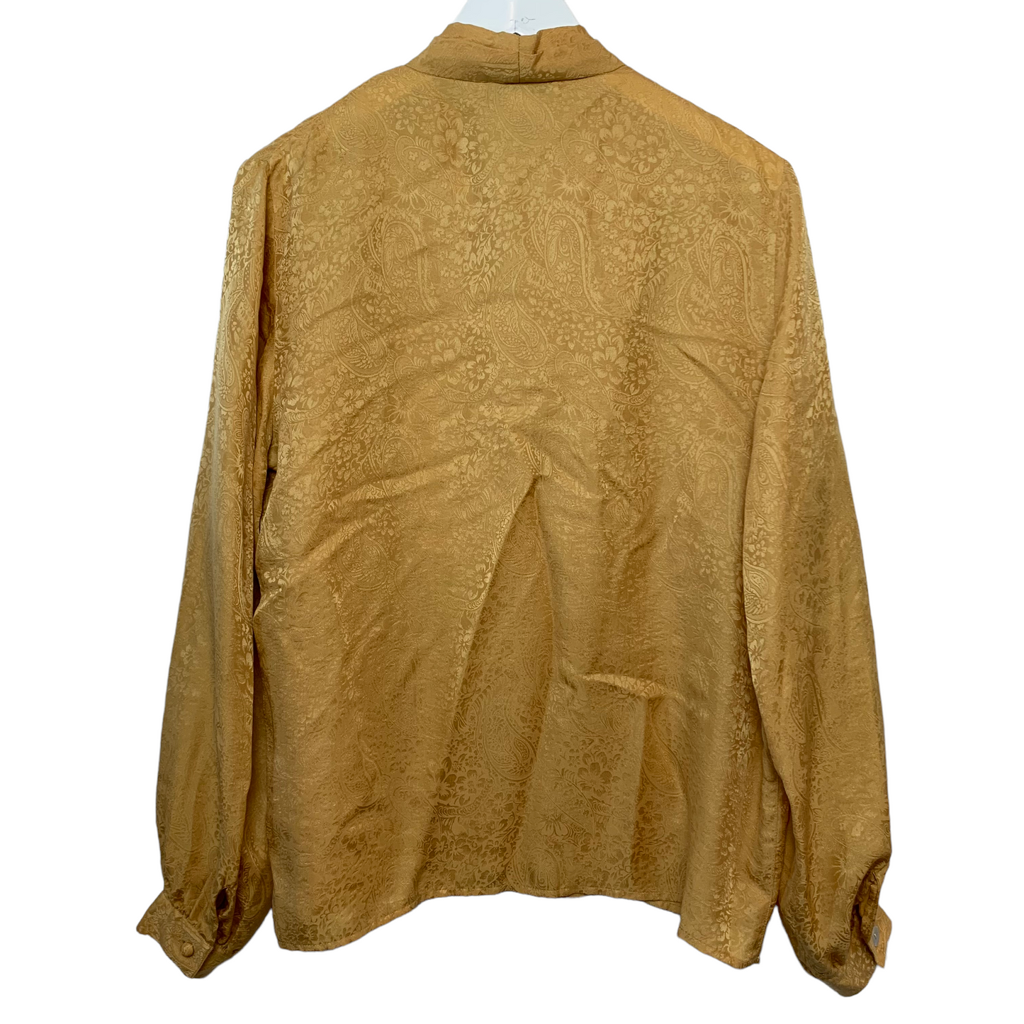 Vintage 80s Anna and Frank Silk Blouse Gold Medium