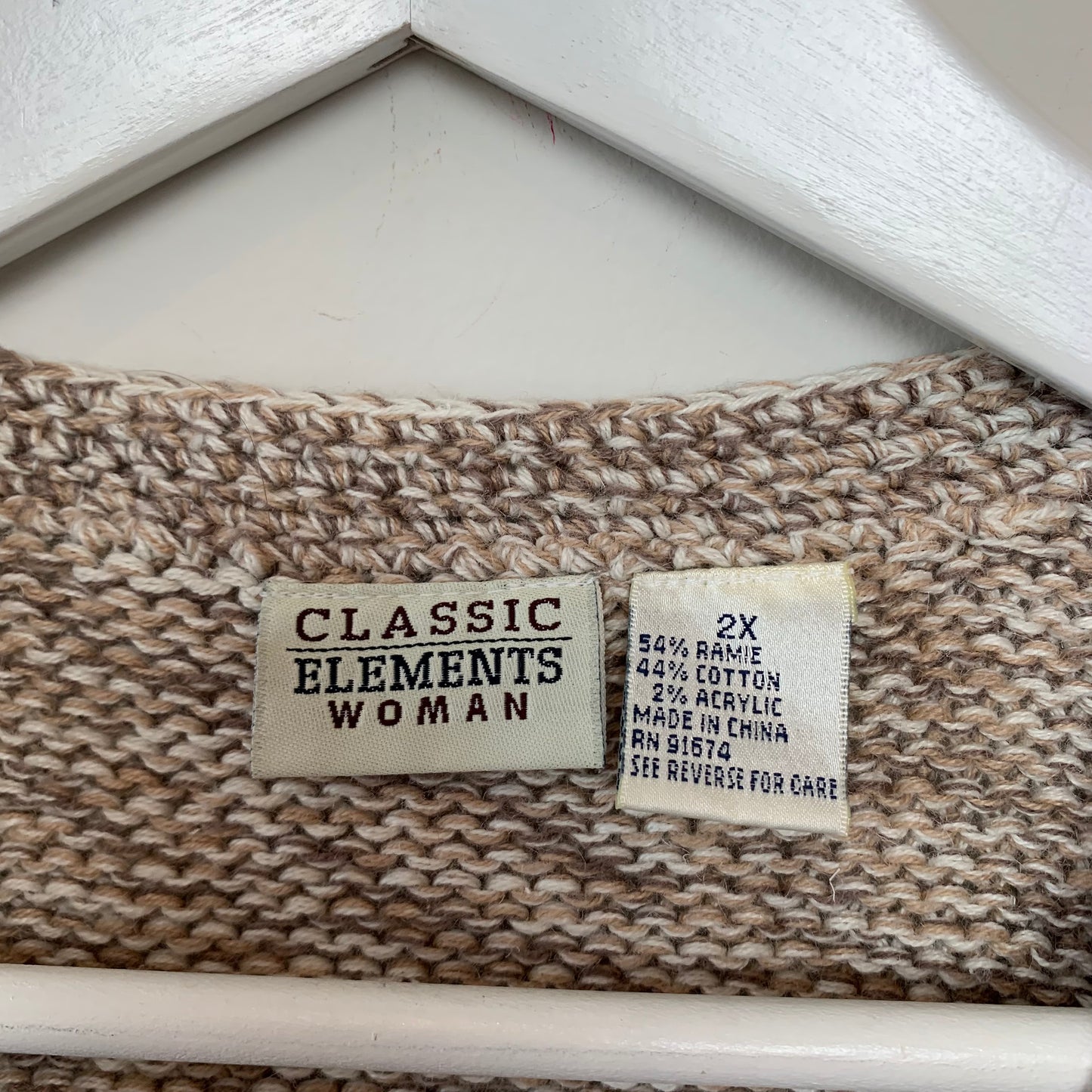 Vintage 90s Classic Elements Sweater Vest Fall Leaves 2X