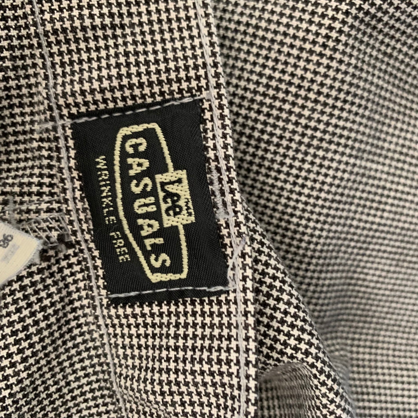 Vintage 90s Lee Casuals Houndstooth Trouser Pants Straight Leg Pleated Front 12