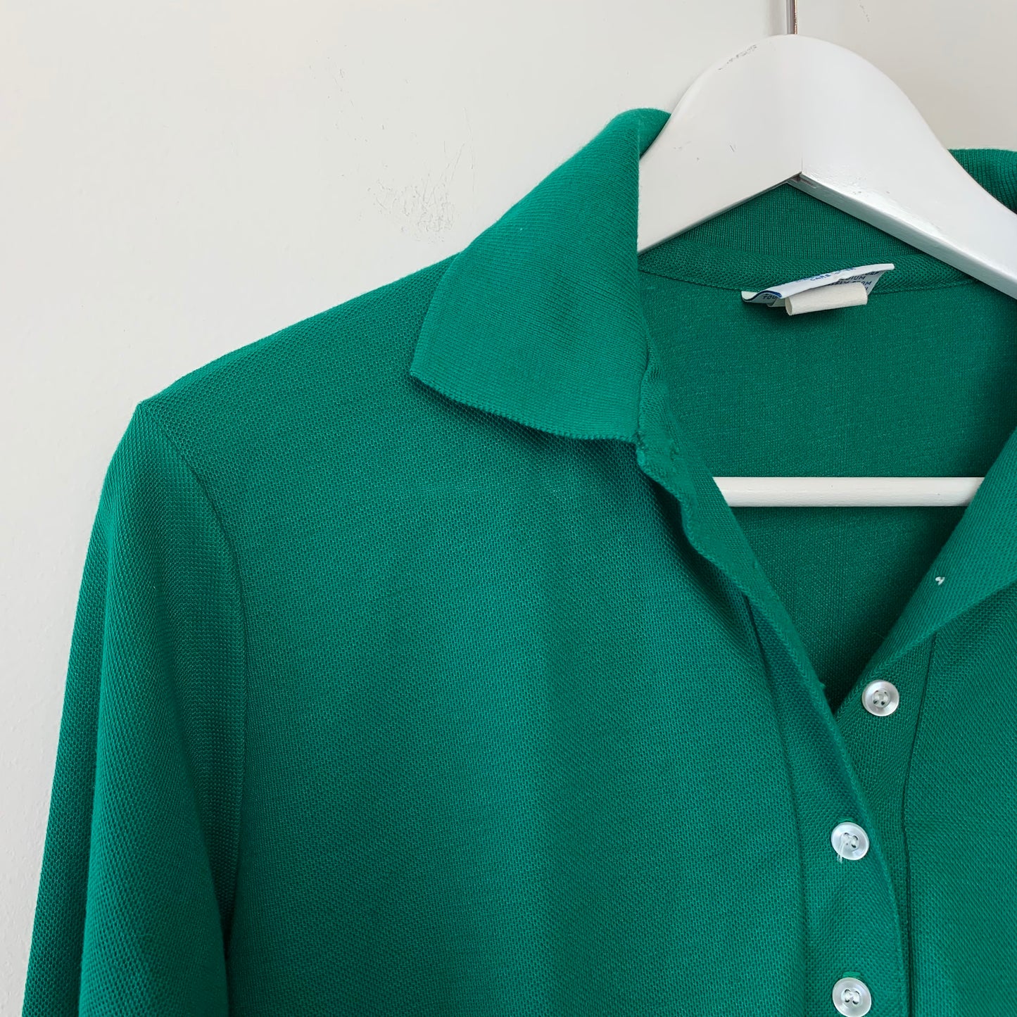 Vintage 1960s Haymaker Lacoste Kelly Green Long Sleeve Polo 38 Made in the USA