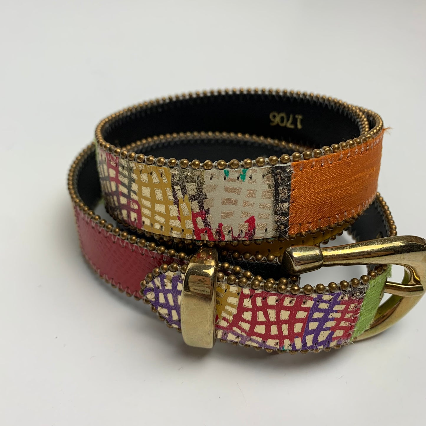 Vintage Patchwork Style Belt Multicolored