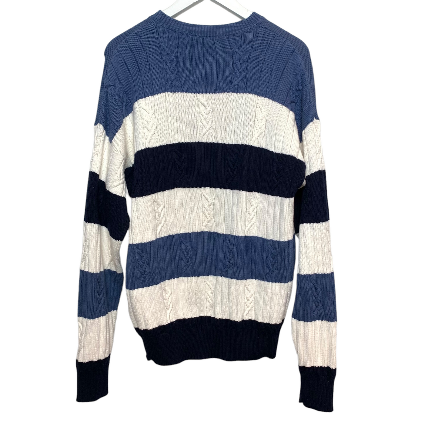 Vintage 90s Nautica Chunky Knit Grandpa Sweater Sail Boats Large