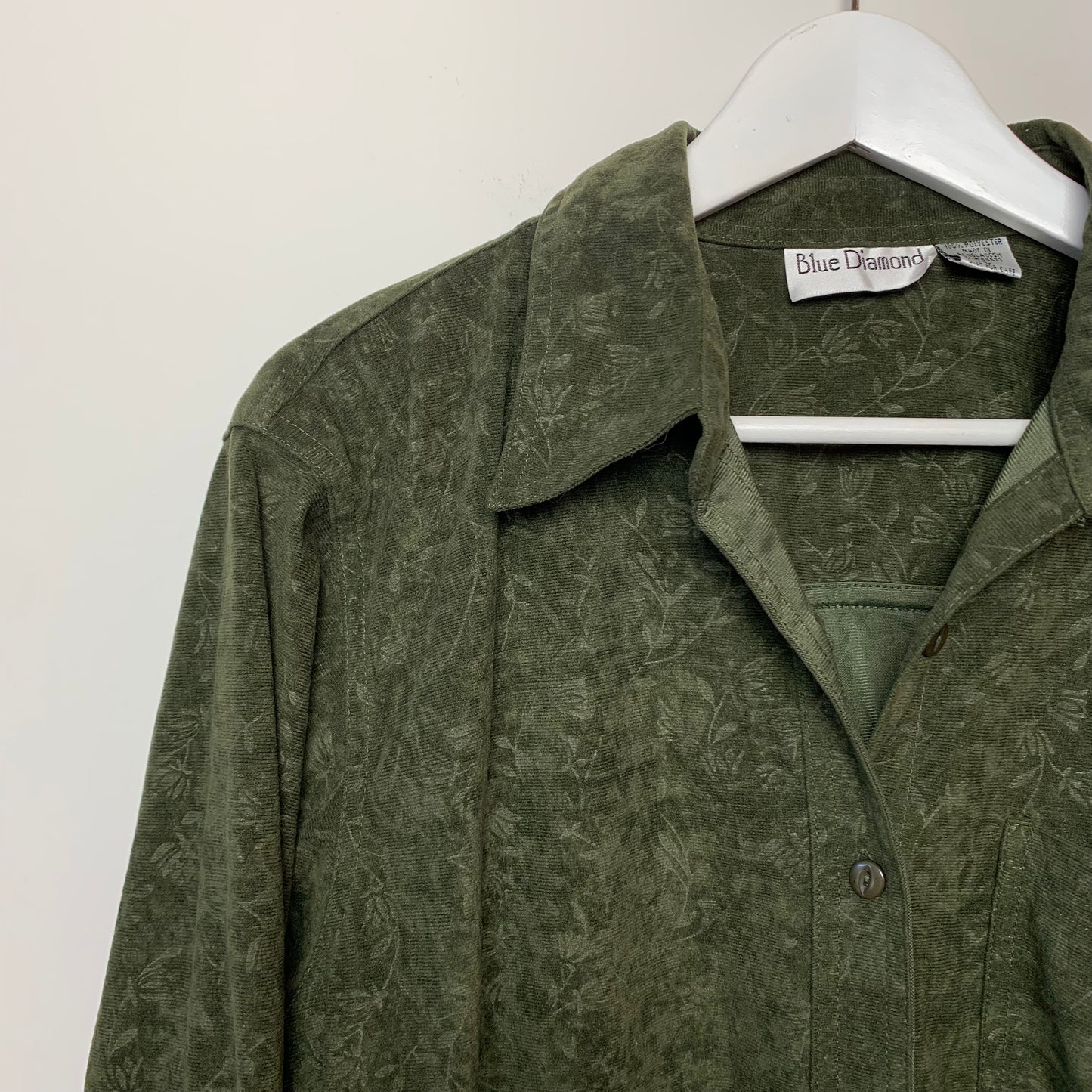 Vintage 90s Blue Diamond Olive Green Shacket Large