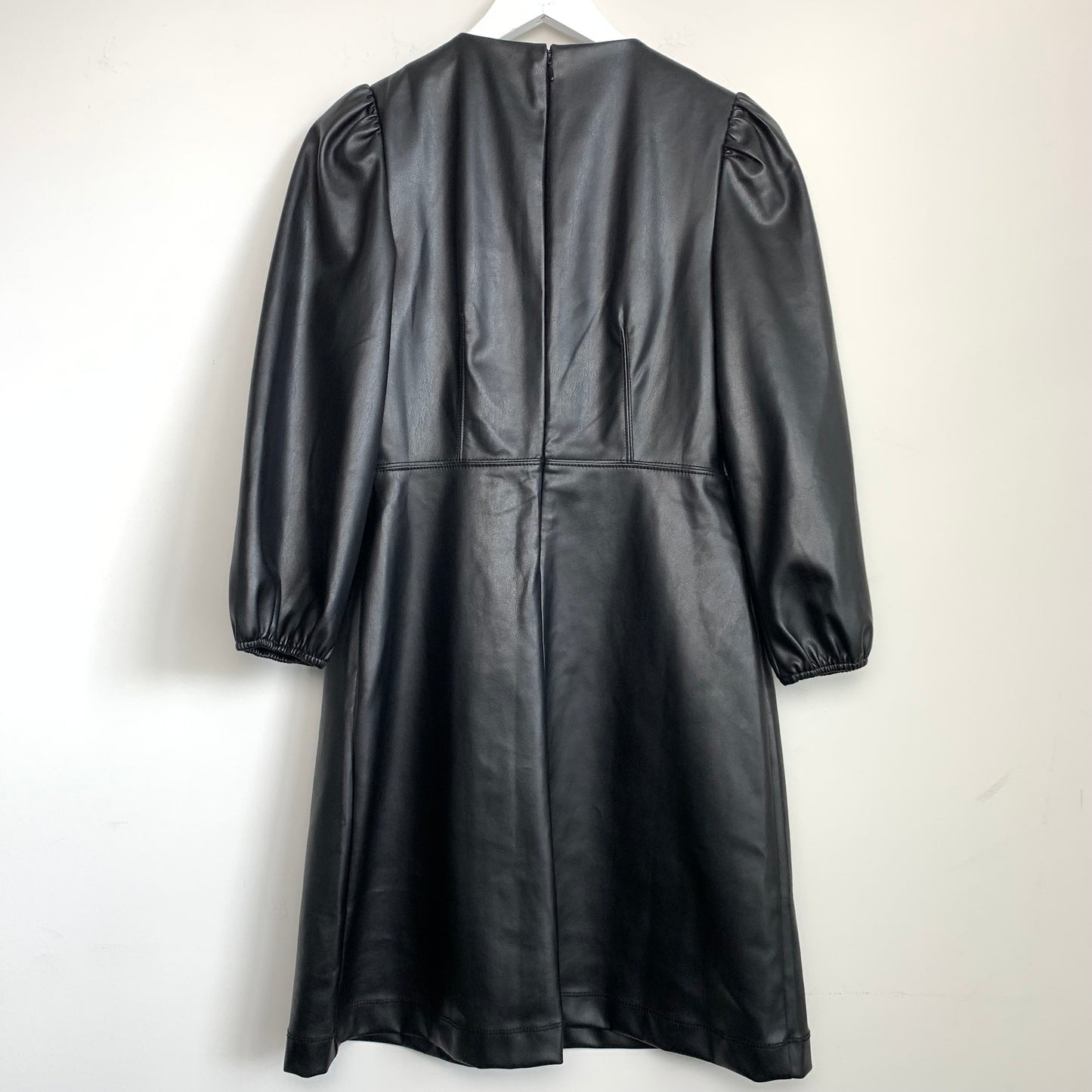 Ann Taylor Black Faux Leather Dress Size 2 Petite