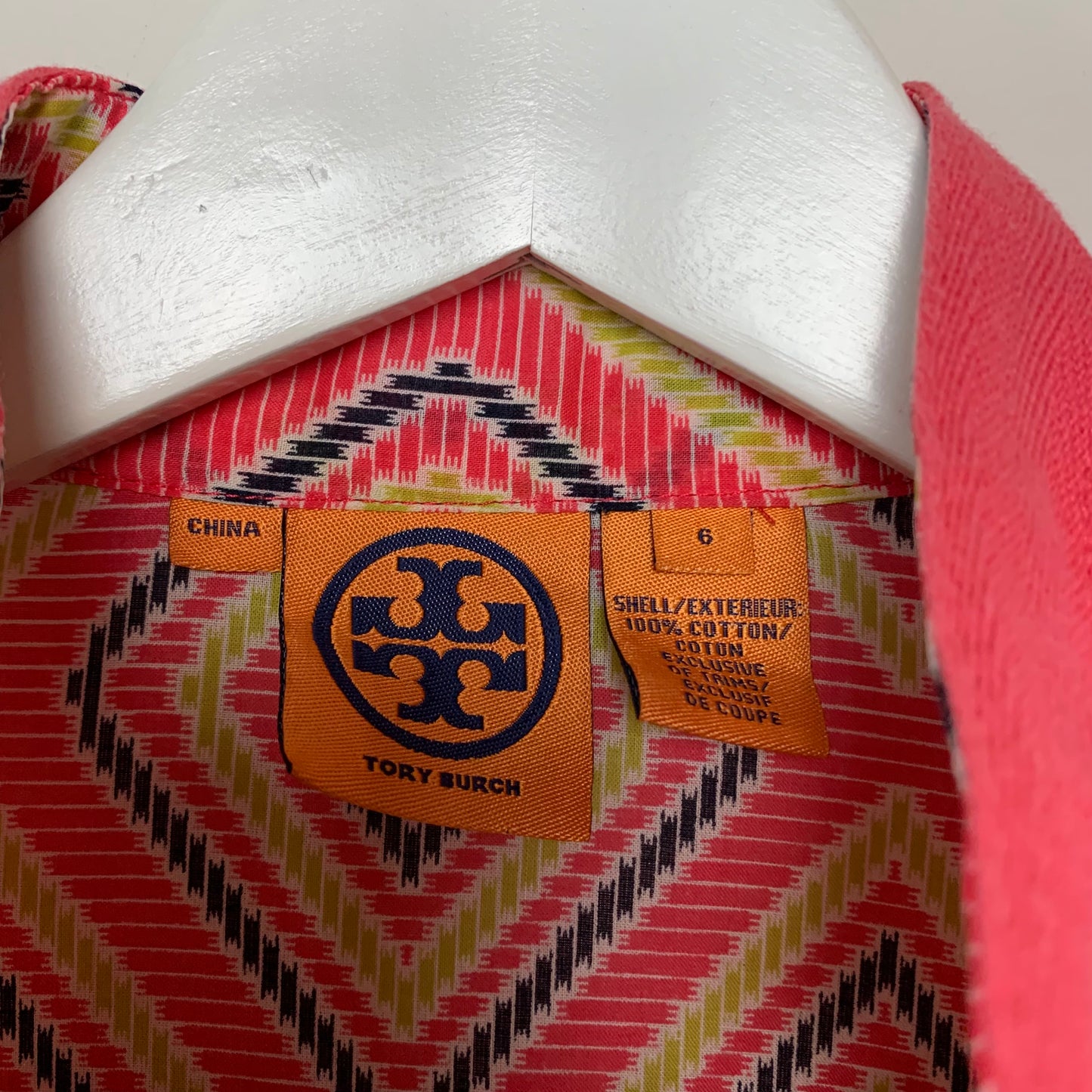 Tory Burch Pink Tunic Top Long Sleeve 6 Cotton