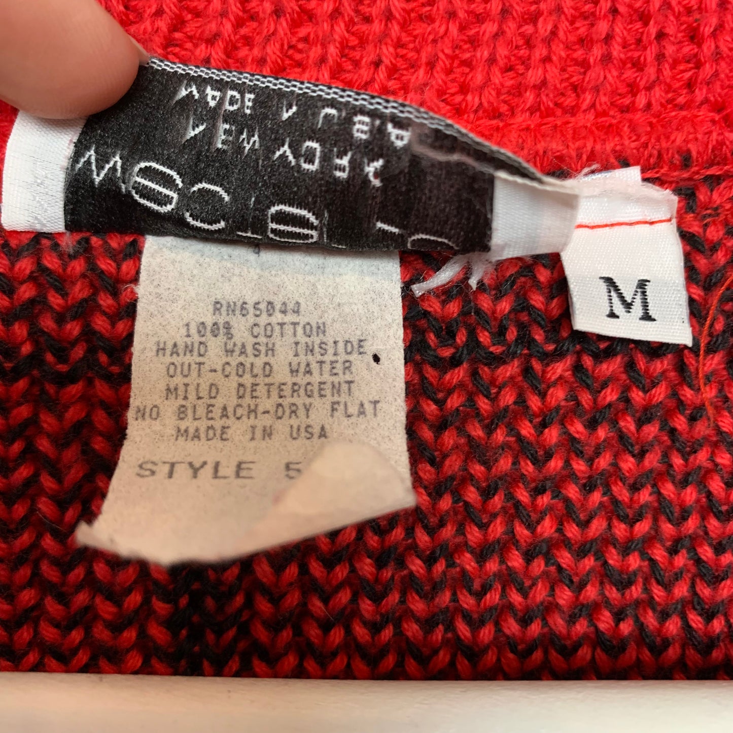 Vintage 80s Sweater Loft NY Scottie Dogs Red Christmas Cardigan Sweater Made in the USA Medium