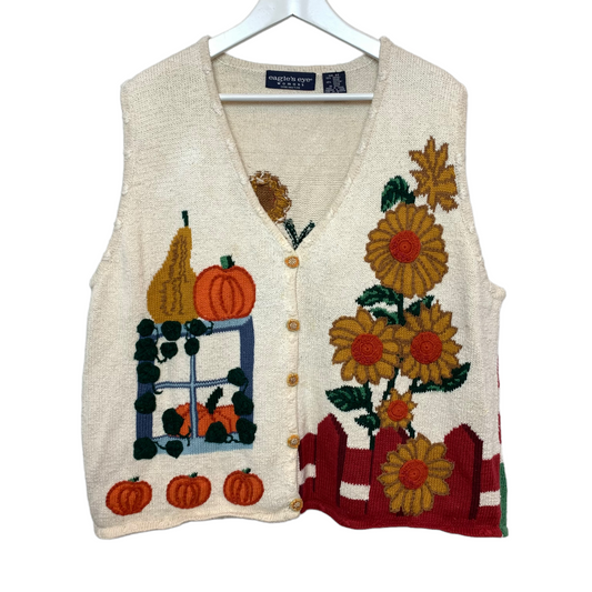 Vintage 90s Eagle's Eye Fall Harvest Sweater Vest 2X