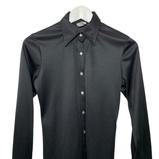 Vintage Black Button Down Collared Shirt Small