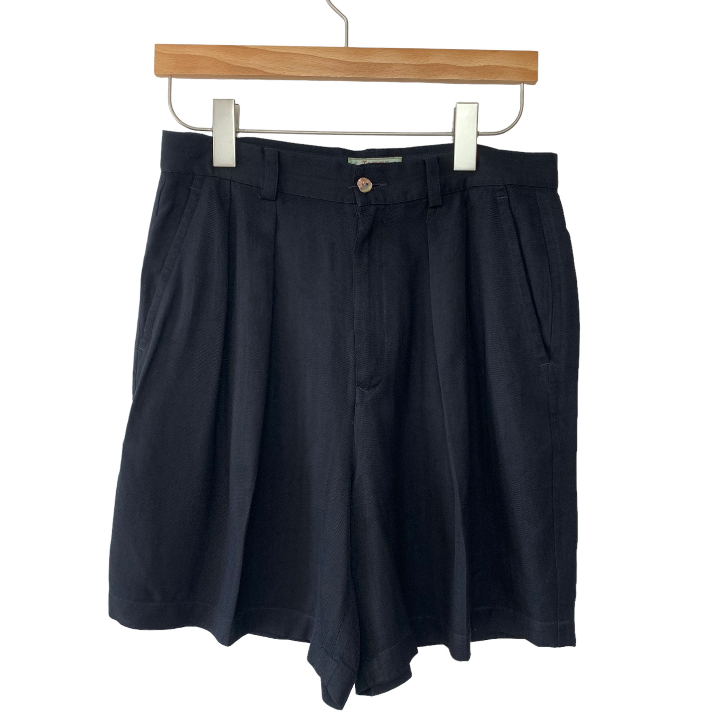 Tommy Bahama Black Silk Trouser Shorts Long Length 10