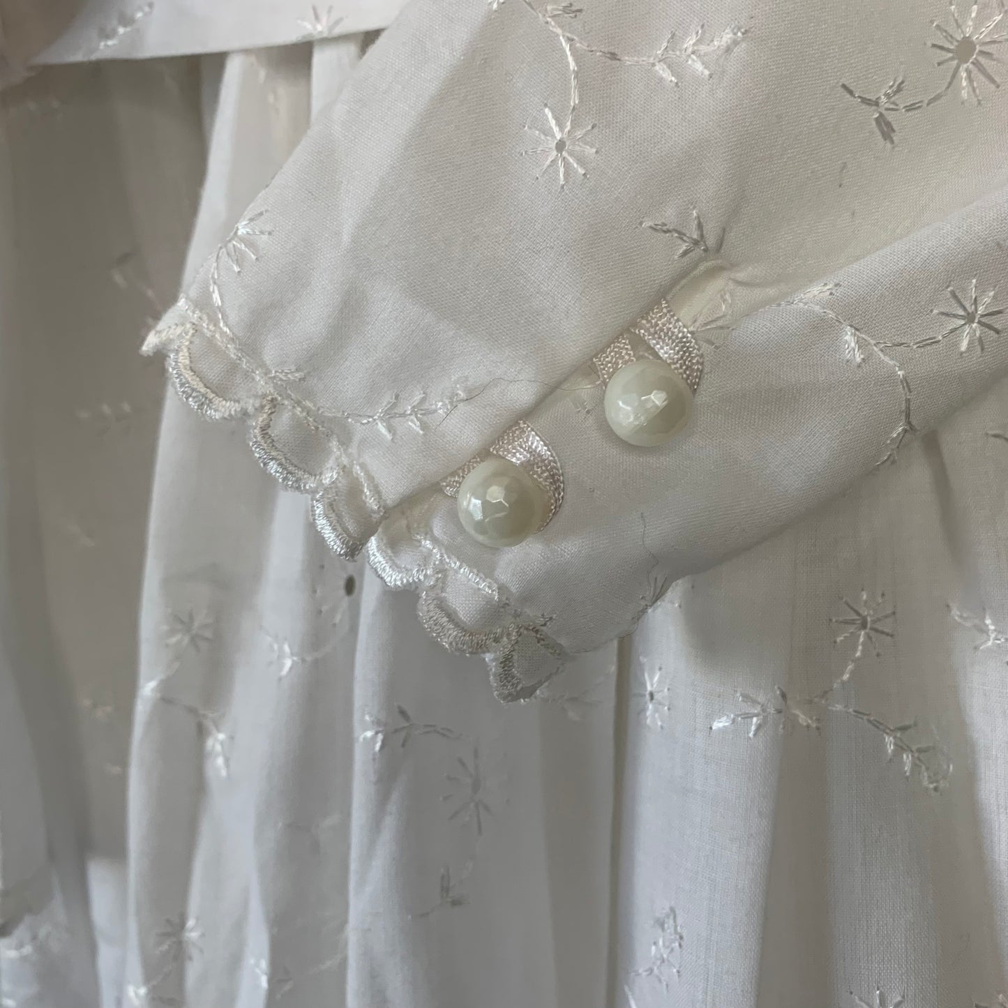 1970s Carho White Lace Midi Dress Made in West Germany XXS Gunne Sax Style