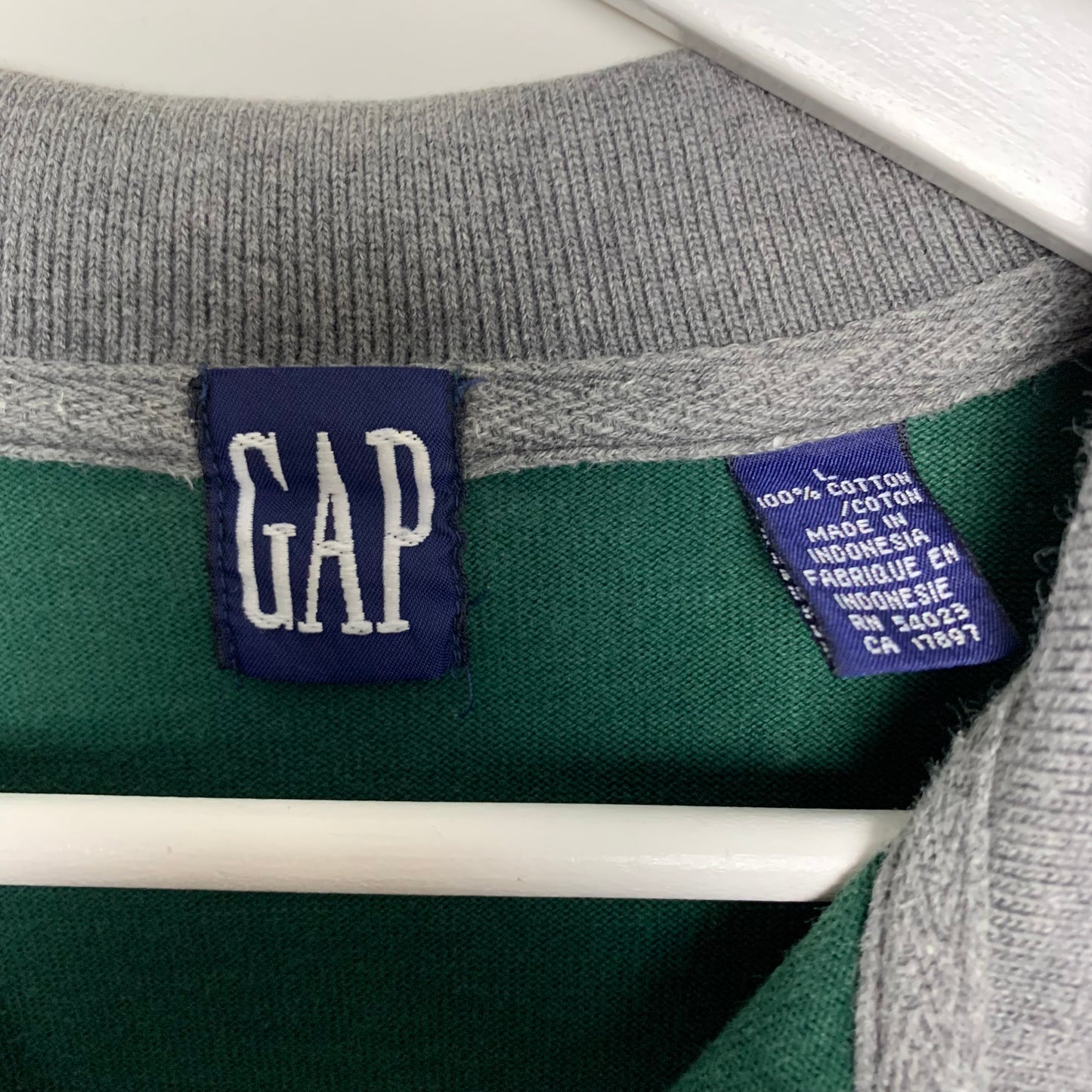 90s Gap Green Quarter Zip Pullover Rugby Cotton Size Large