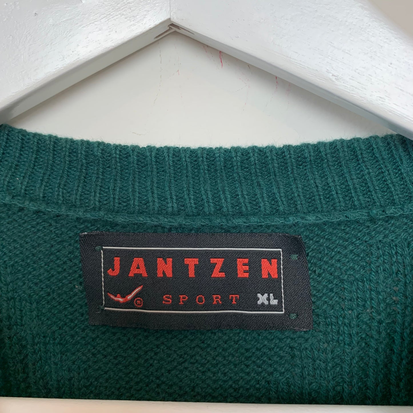 80s Jantzen Sport Chunky Knit Sweater Forest Green XL