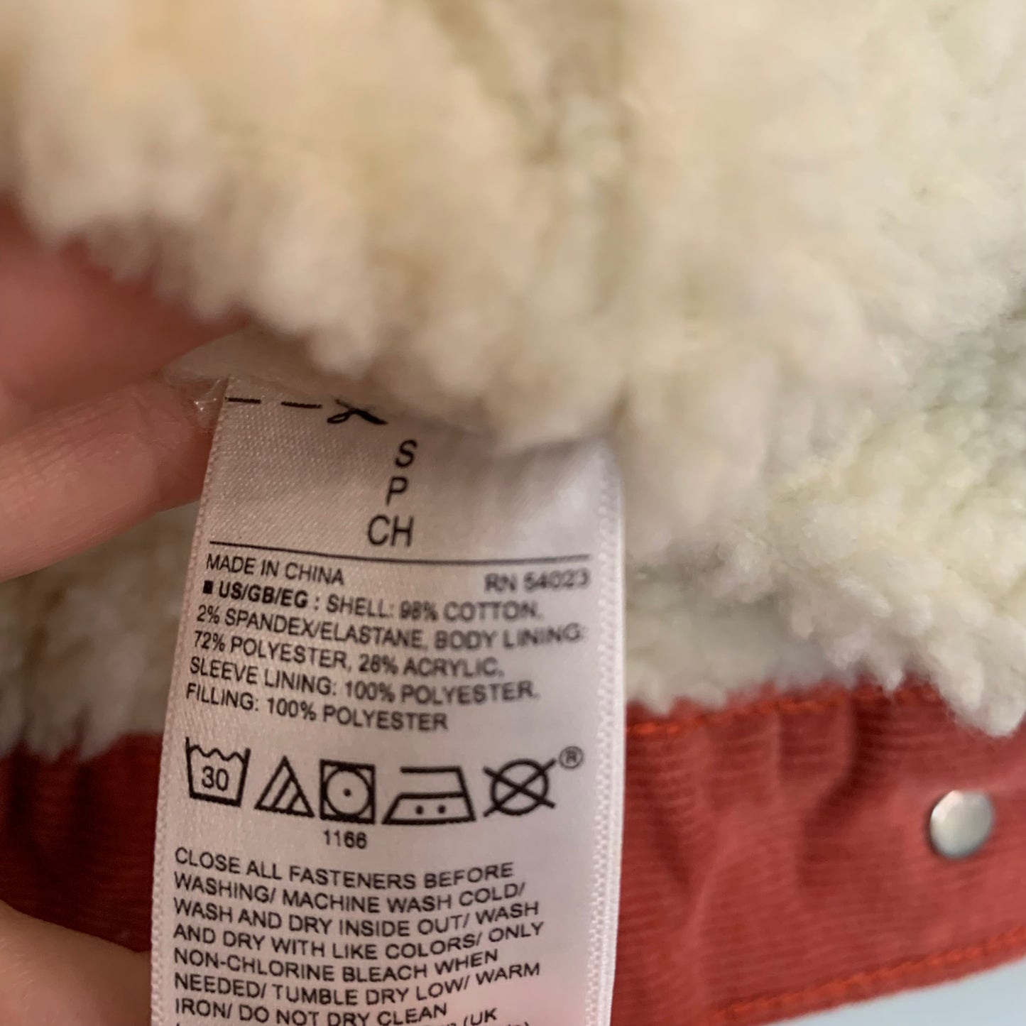 Gap Corduroy Jacket Sherpa Line Collared Small