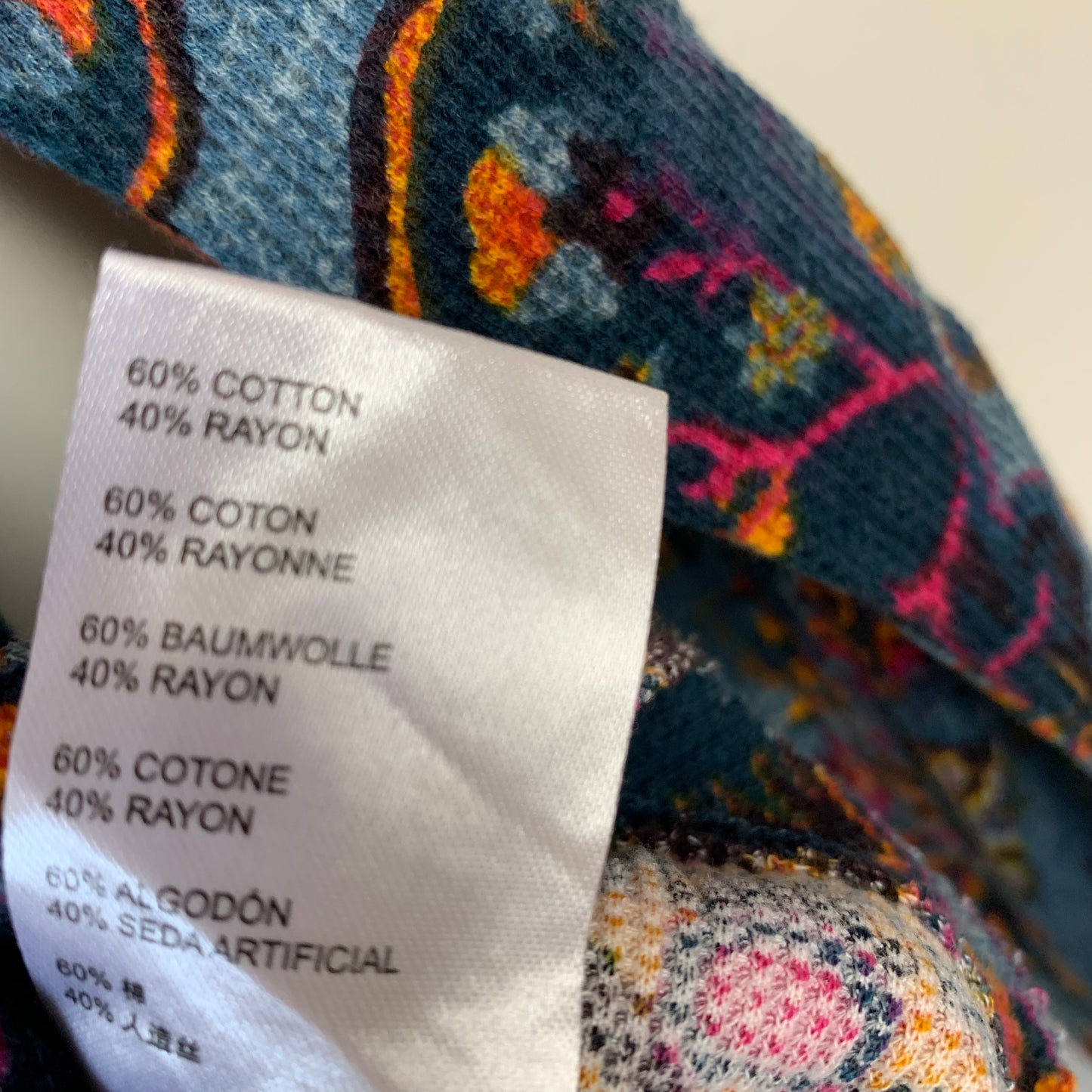 Anthropologie Pilcro Waffle Knit Thermal Top Jewel Tones and Raw Edge XS