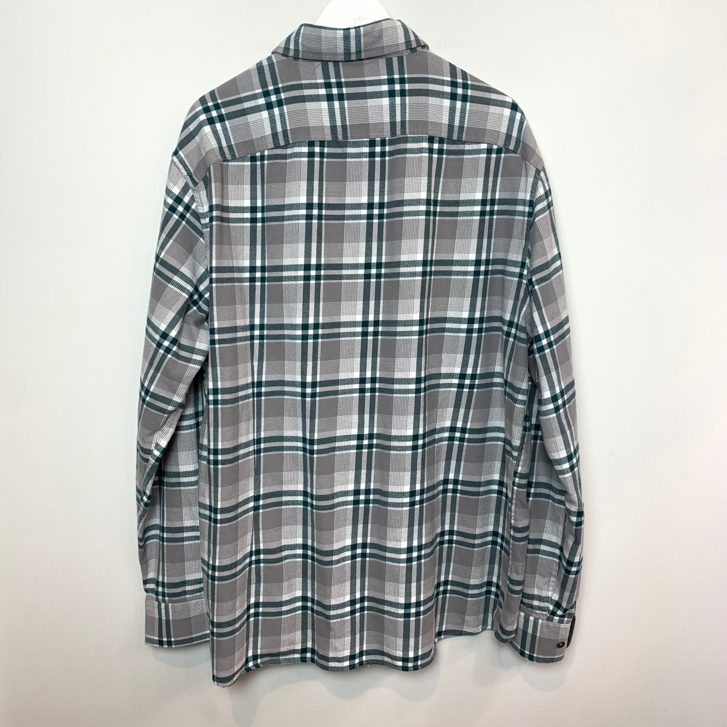 Reaction by Kenneth Cole Grey and Teal Plaid Flannel Shirt Shacket XXL