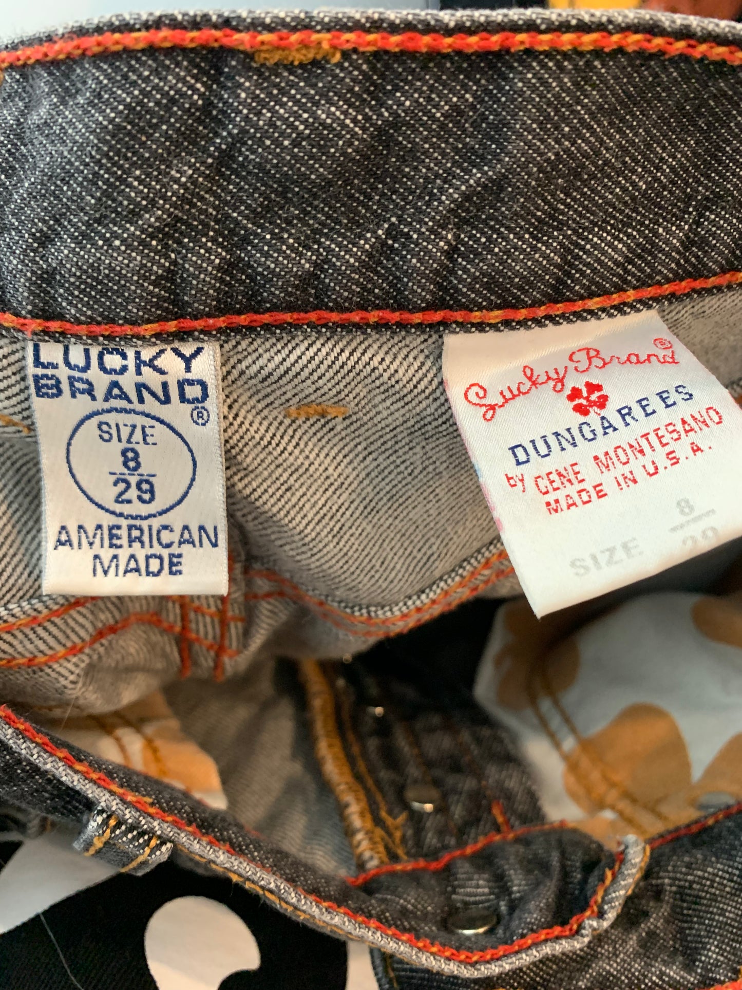 Vintage Lucky Brand Dungarees Straight Leg Denim Jeans Button Fly 8 29