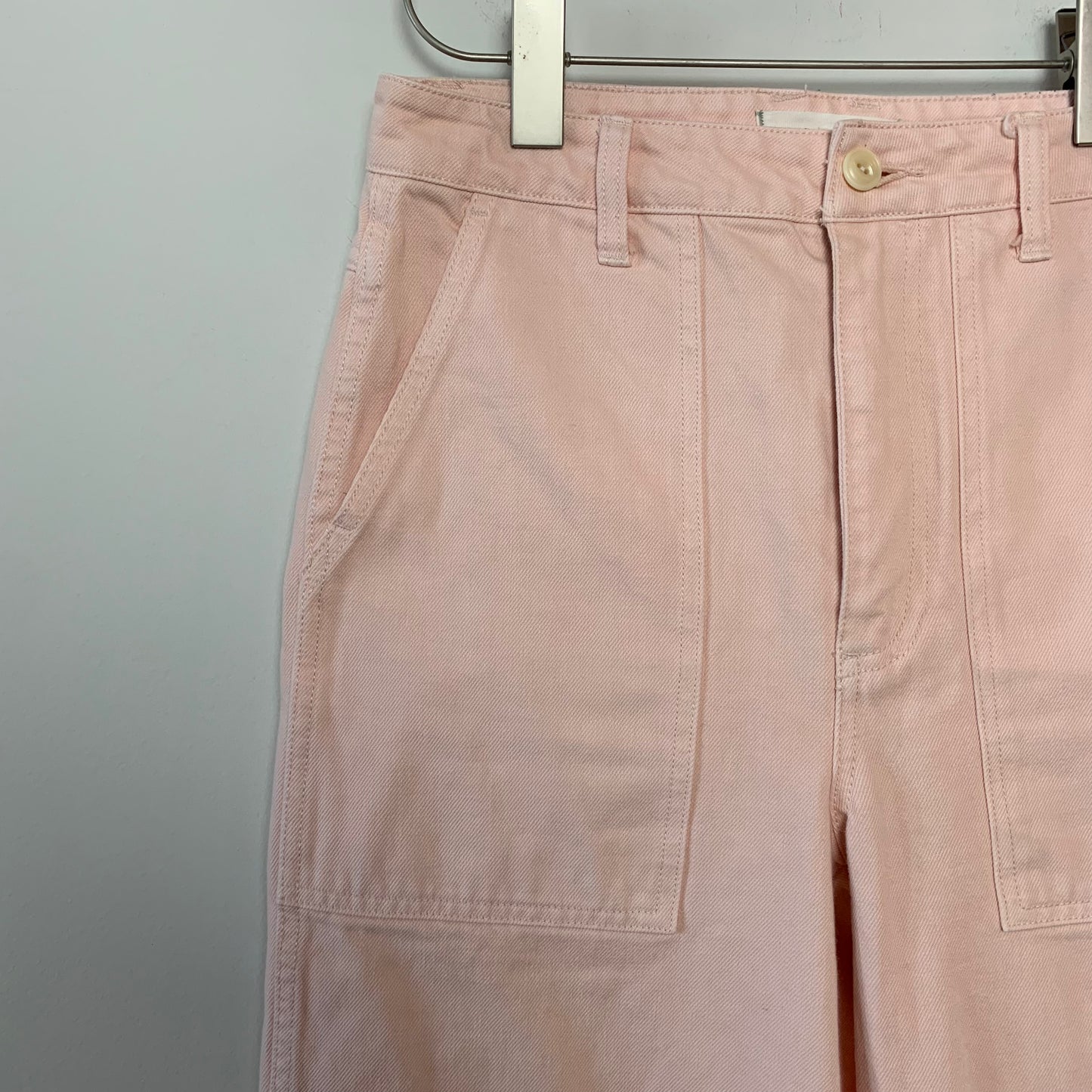 Alex Mill Patrick Cropped High Rise Wide Leg Pants Pink 6