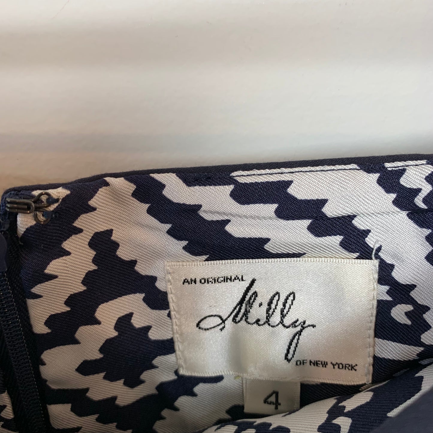 Vintage Milly Navy Blue Pencil Skirt Gold Hardware 4