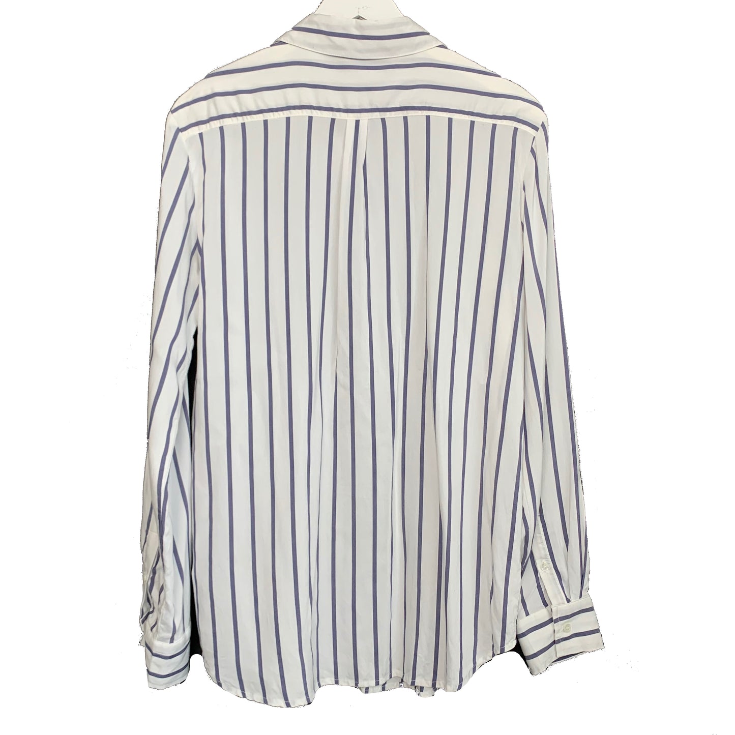 J. McLaughlin Striped Button Down Collared Shirt large Rayon Silk