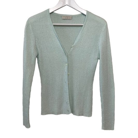 Vintage 90s Mint Express Ribbed Knit Cardigan Sweater Small