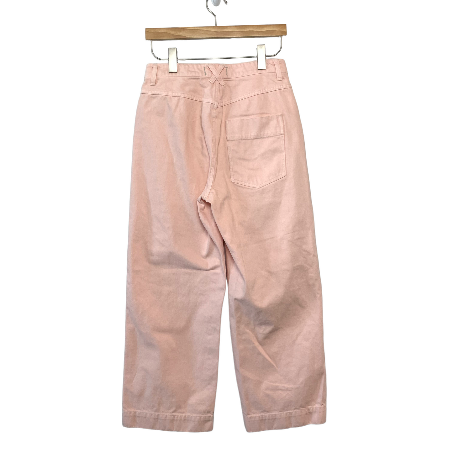 Alex Mill Patrick Cropped High Rise Wide Leg Pants Pink 6
