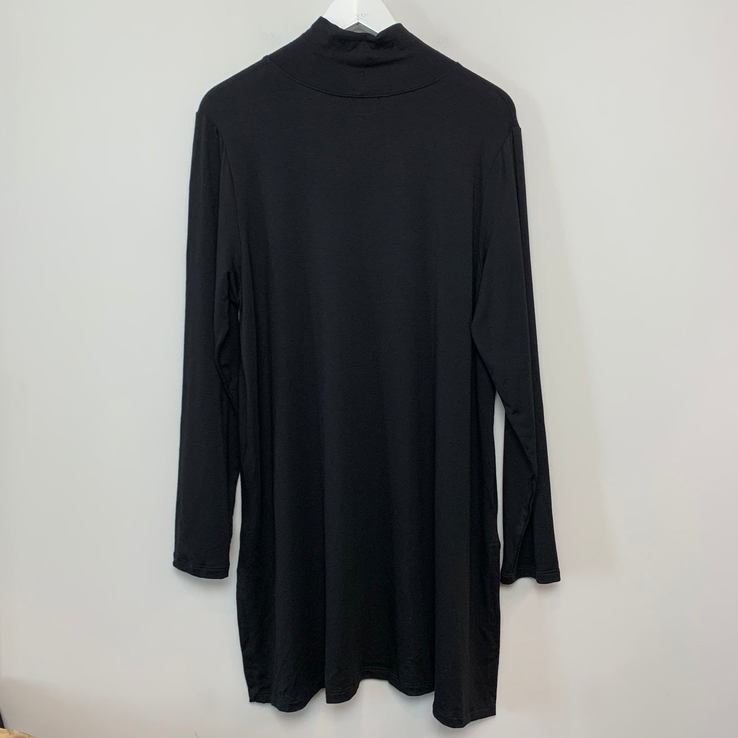Eileen Fisher Black Scrunch Neck Turtleneck Tunic Top XL