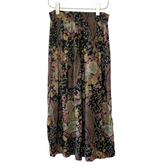 Vintage 1990s Lee Winter Floral Midi Skirt Pull On 12