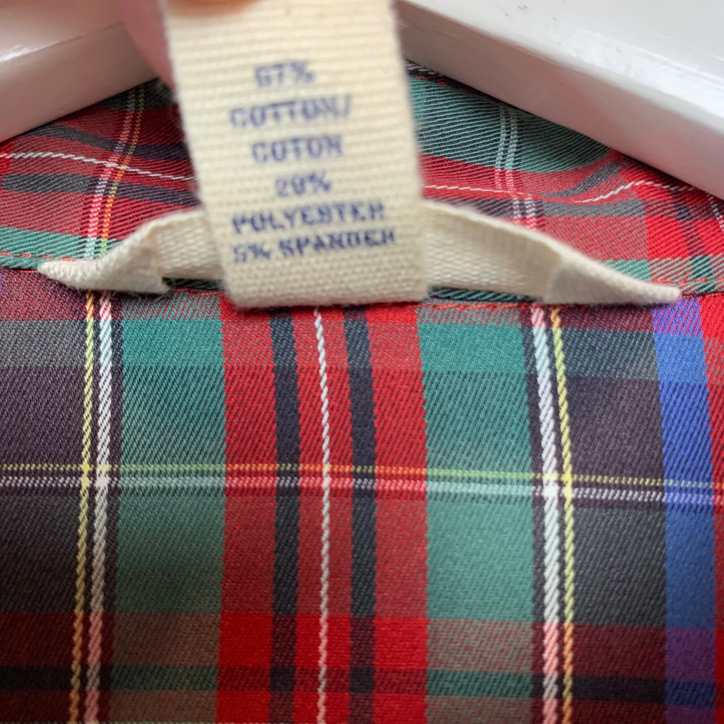Lands' End Canvas Red Plaid Tartan Shirt Dress 0