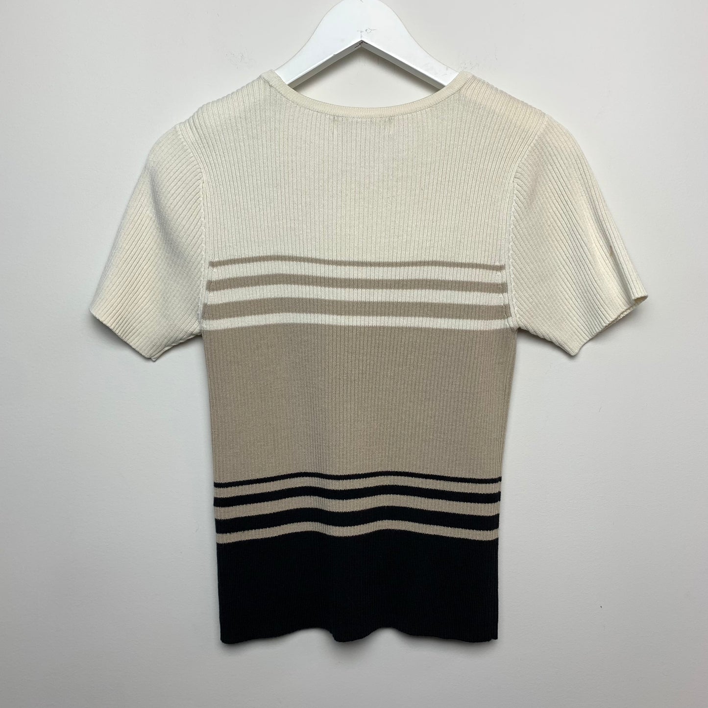 Vintage 90s Casual Corner Neutral Ribbed Baby Tee Small