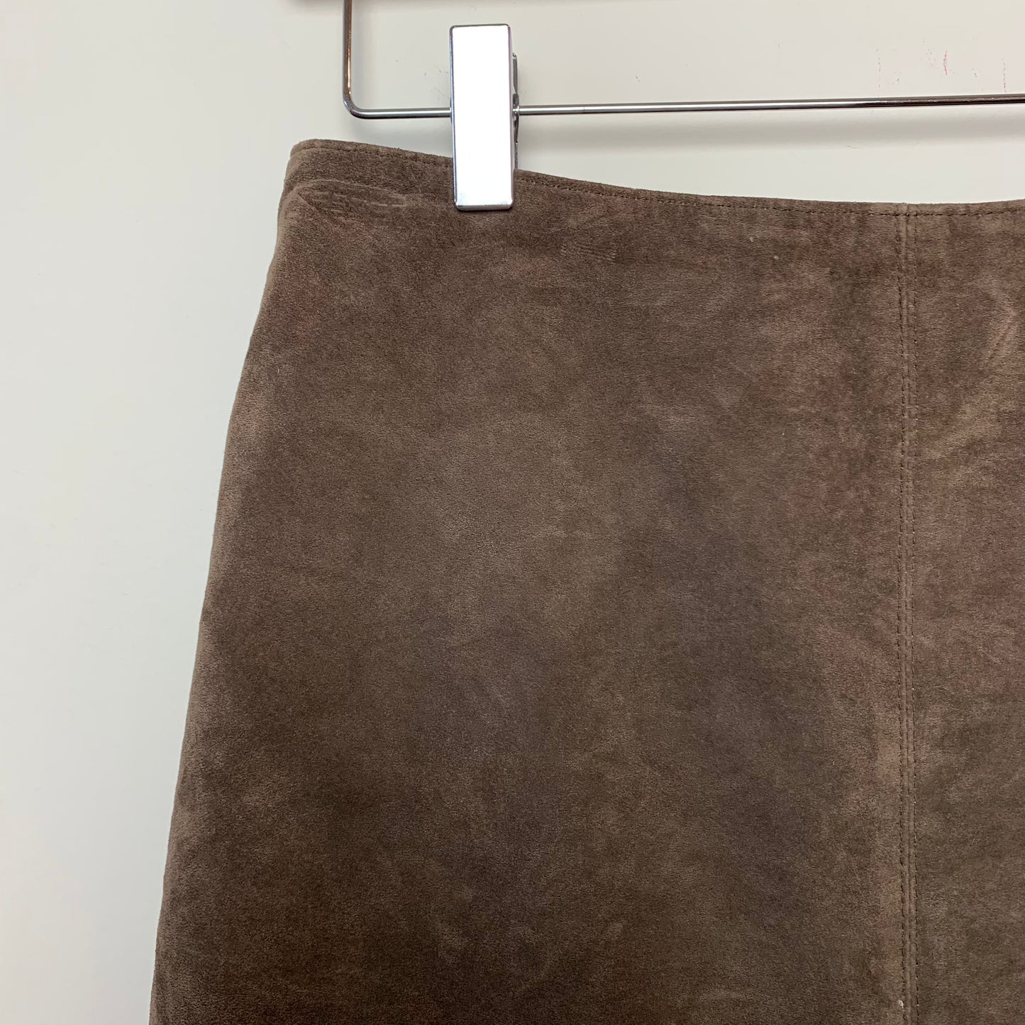 Vintage Brown Suede Leather Pencil Skirt 4