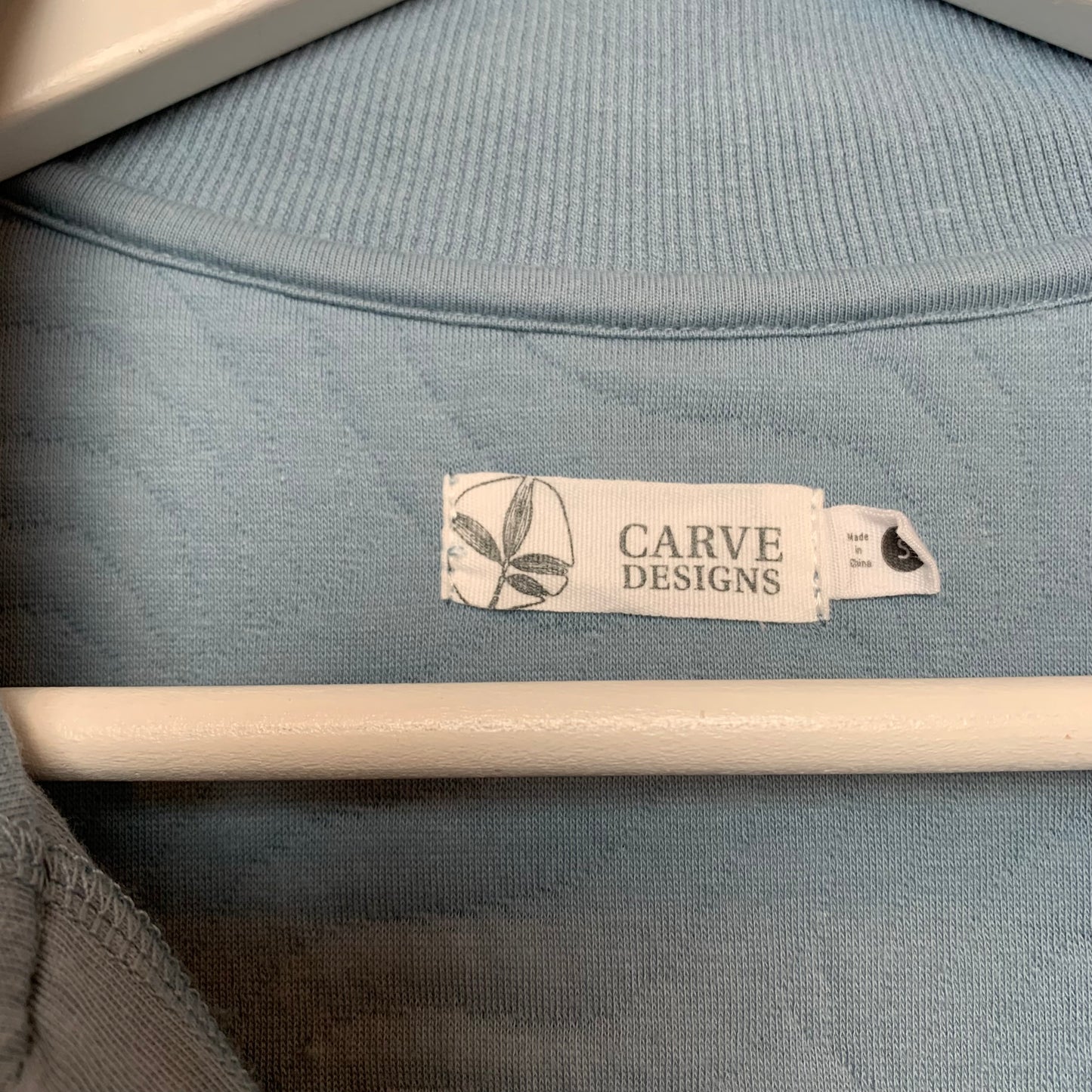 Carve Designs Pomona Pullover Half Zip Sweatshirt Blue Small