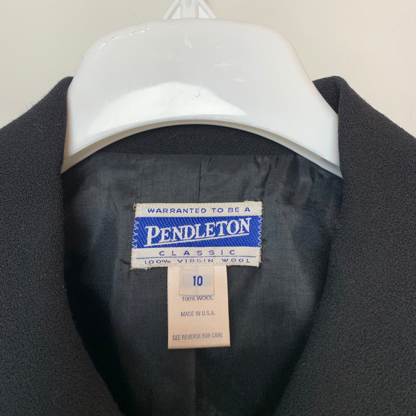 Vintage 90s Pendleton Wool Black Blazer Jacket 10 Made in the USA