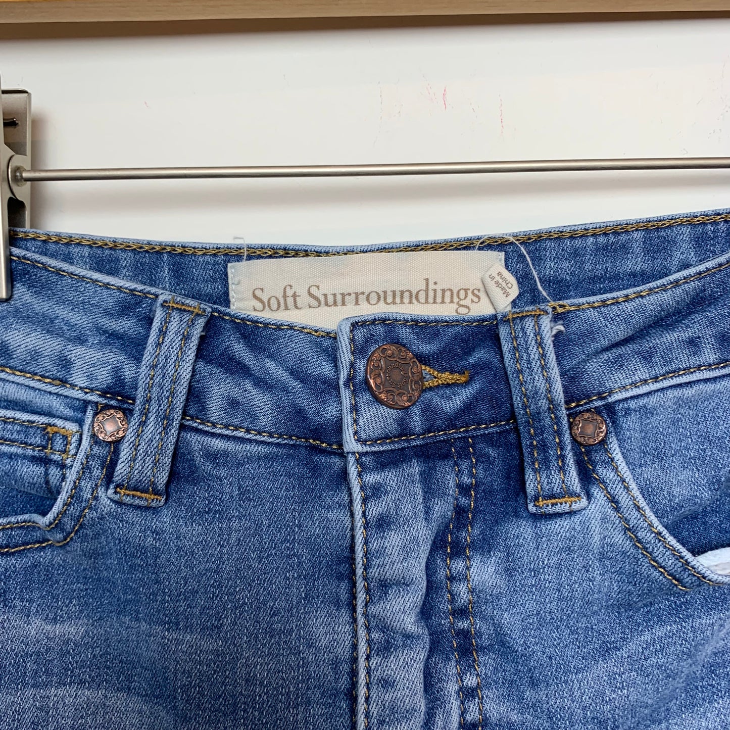 Soft Surroundings Jeans Mid Rise Raw Hem Denim 2