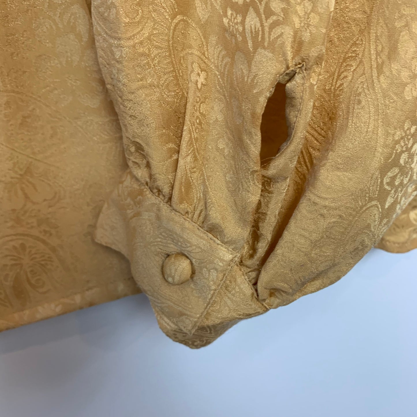 Vintage 80s Anna and Frank Silk Blouse Gold Medium