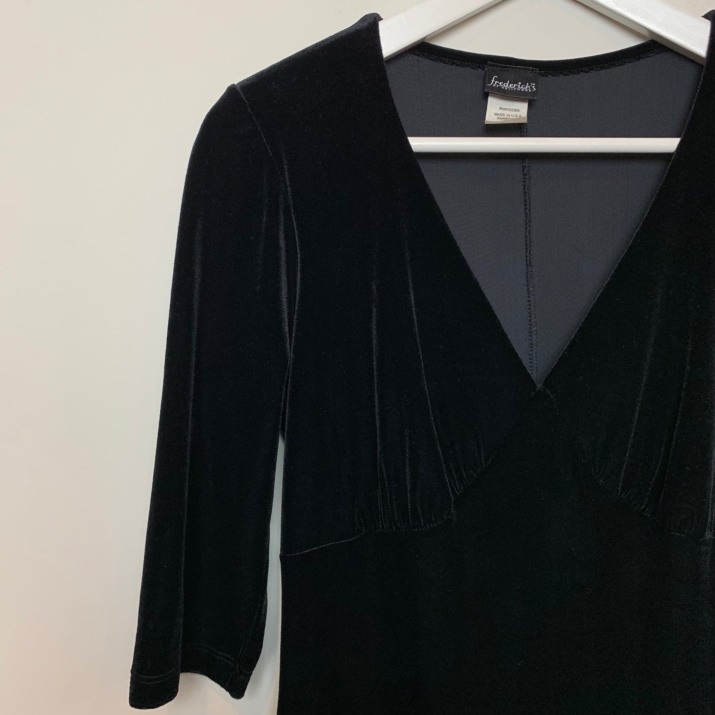 Vintage 90s Fredericks of Hollywood Black Velvet Dress Medium Made in the USA