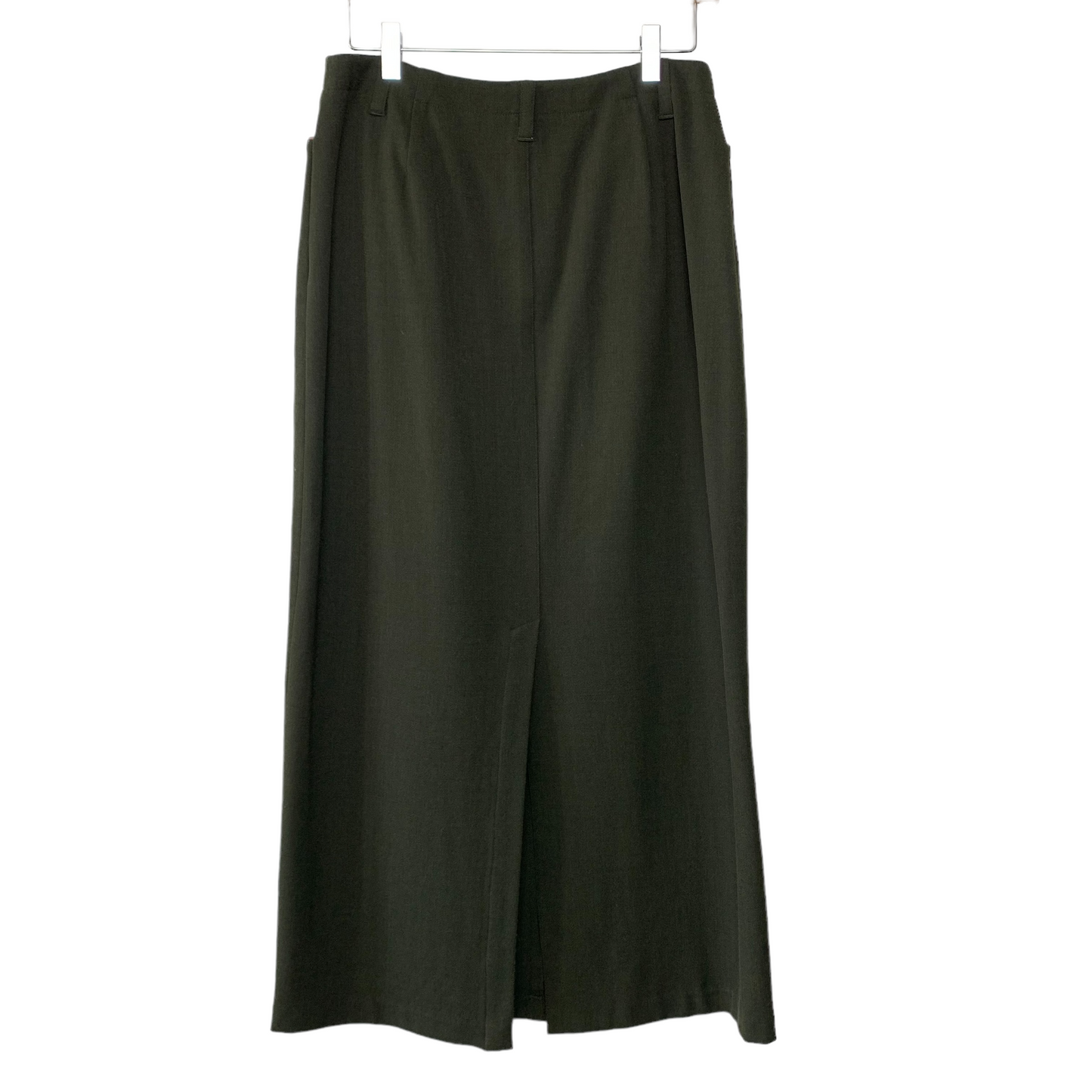 Lauren Ralph Lauren Olive Green Wool Blend Midi Skirt 8