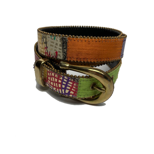 Vintage Patchwork Style Belt Multicolored