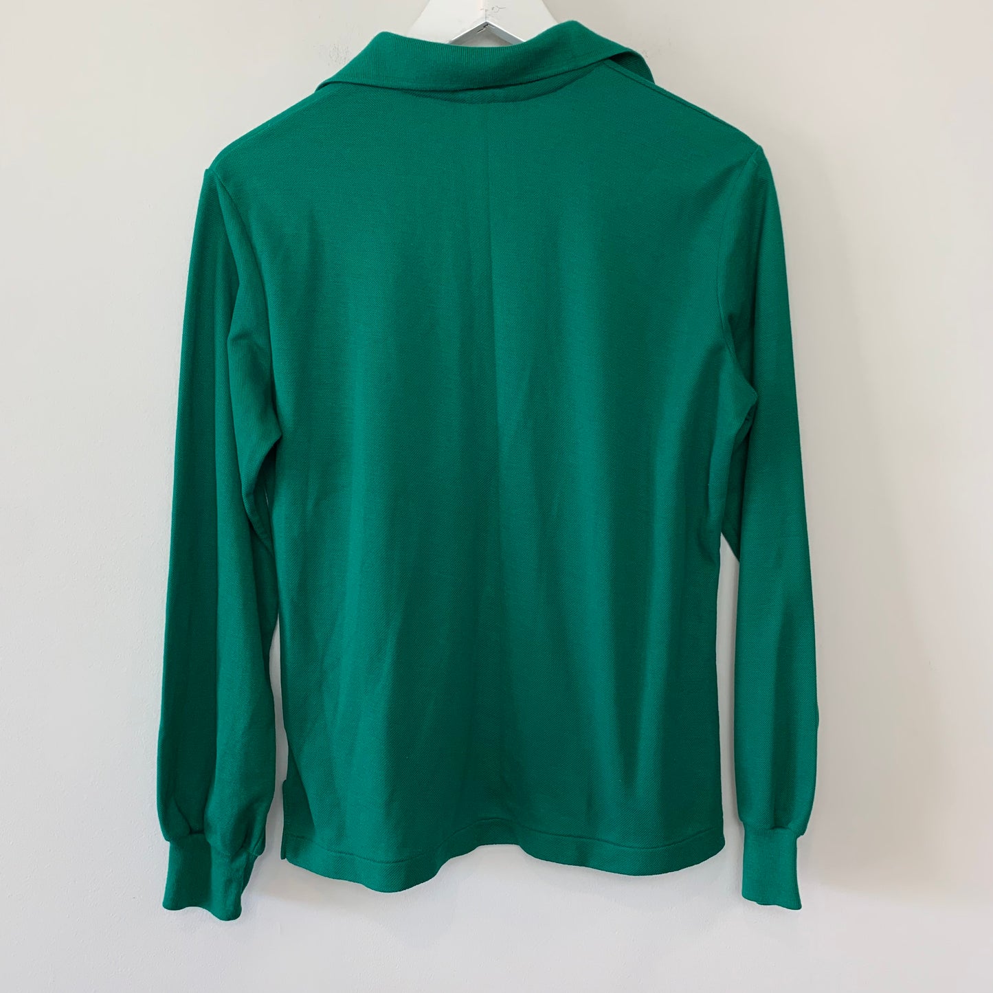 Vintage 1960s Haymaker Lacoste Kelly Green Long Sleeve Polo 38 Made in the USA