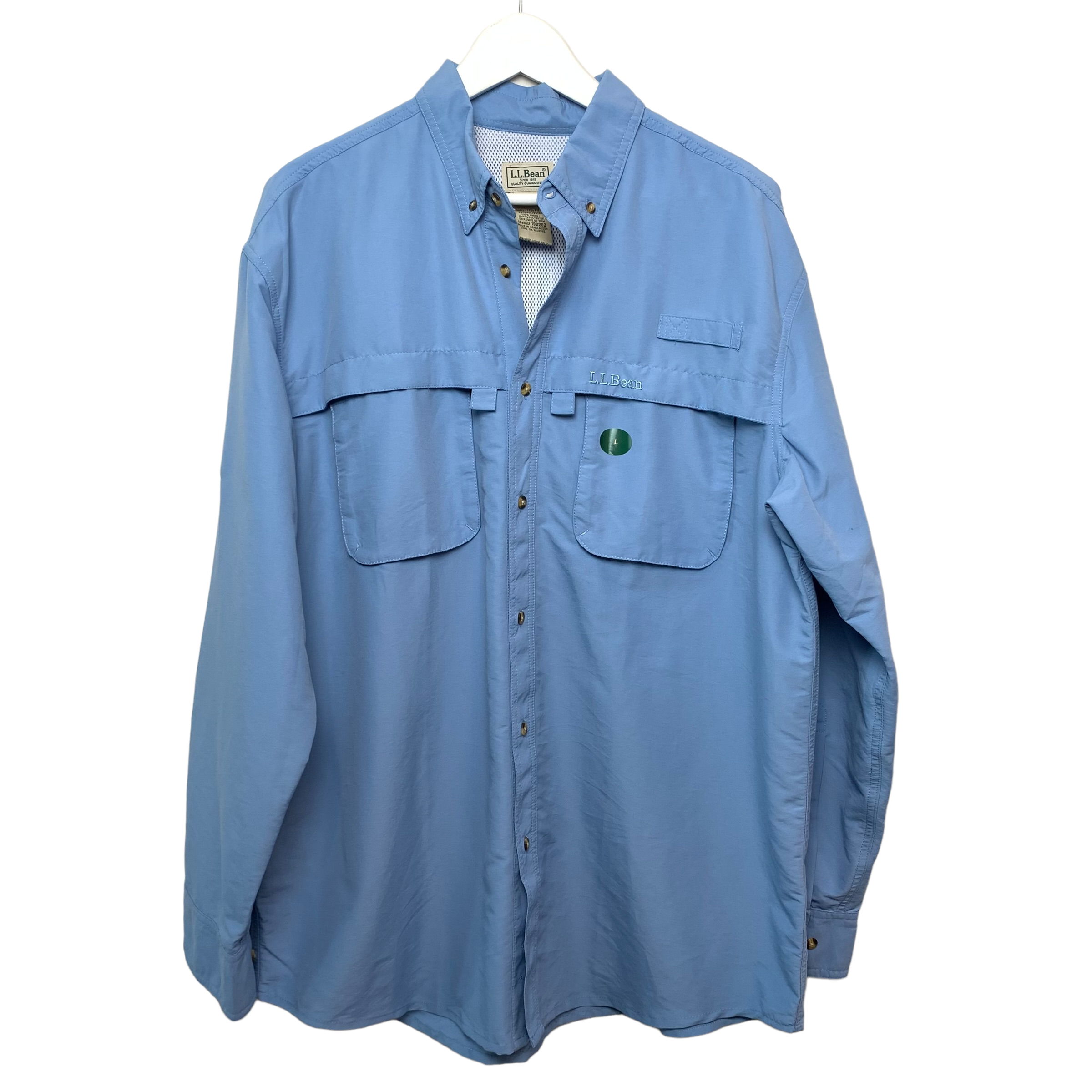 L.L. Bean Tropicwear Style Shirt Light Blue Large Outdoorsman