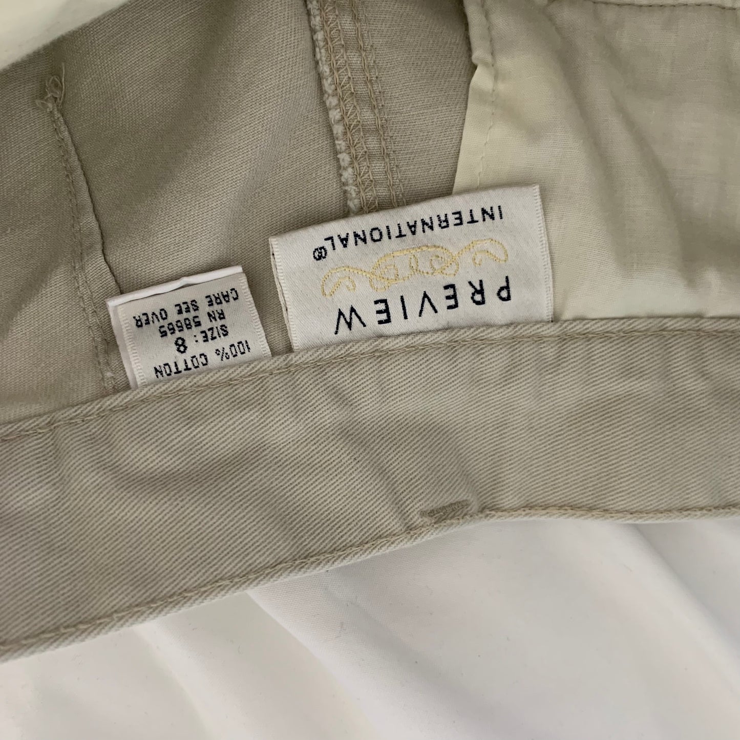 90s High Rise Khaki Trouser Shorts with Pleated Front Cotton 26”