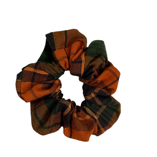 Handmade Fall Plaid Scrunchie