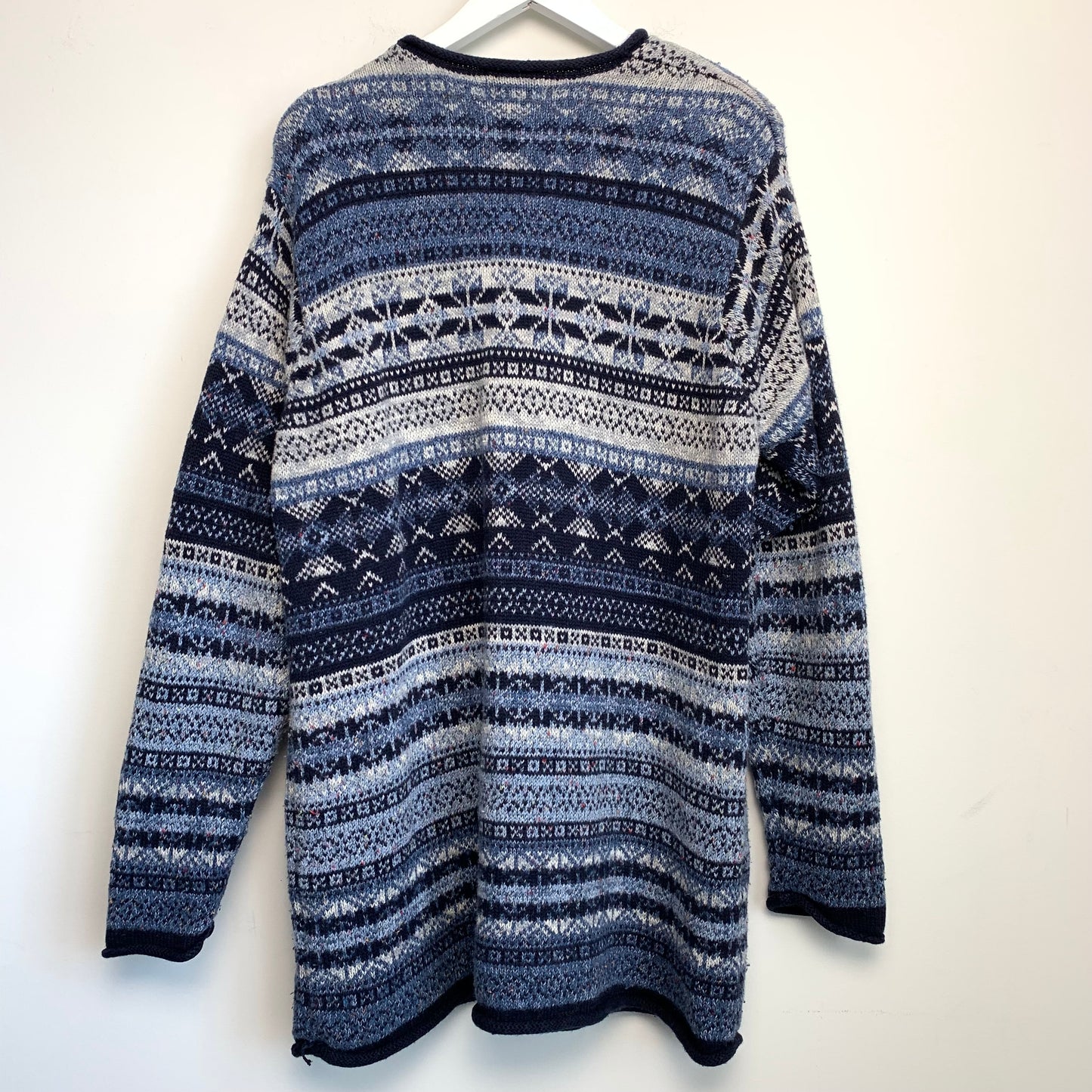 90s Venezia Jeans Fair Isle Sweater Blue 18W