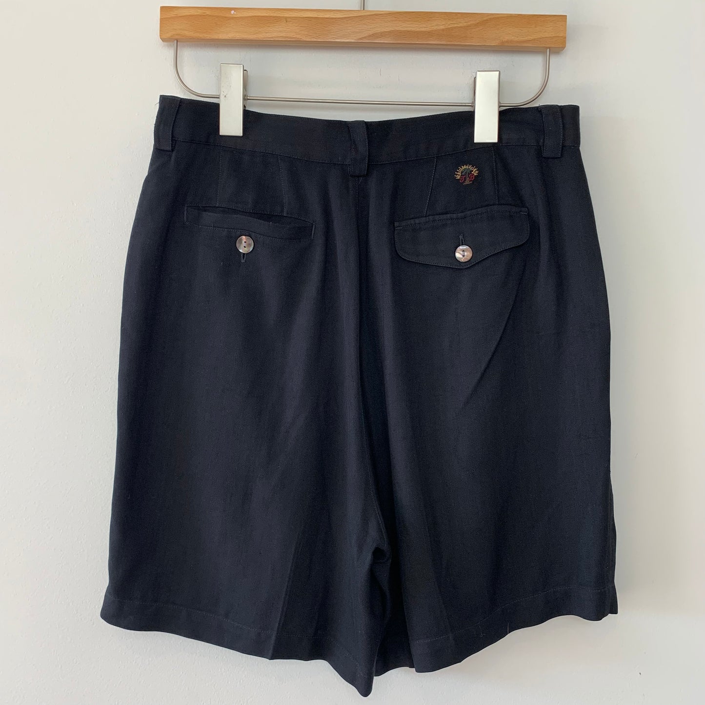 Tommy Bahama Black Silk Trouser Shorts Long Length 10