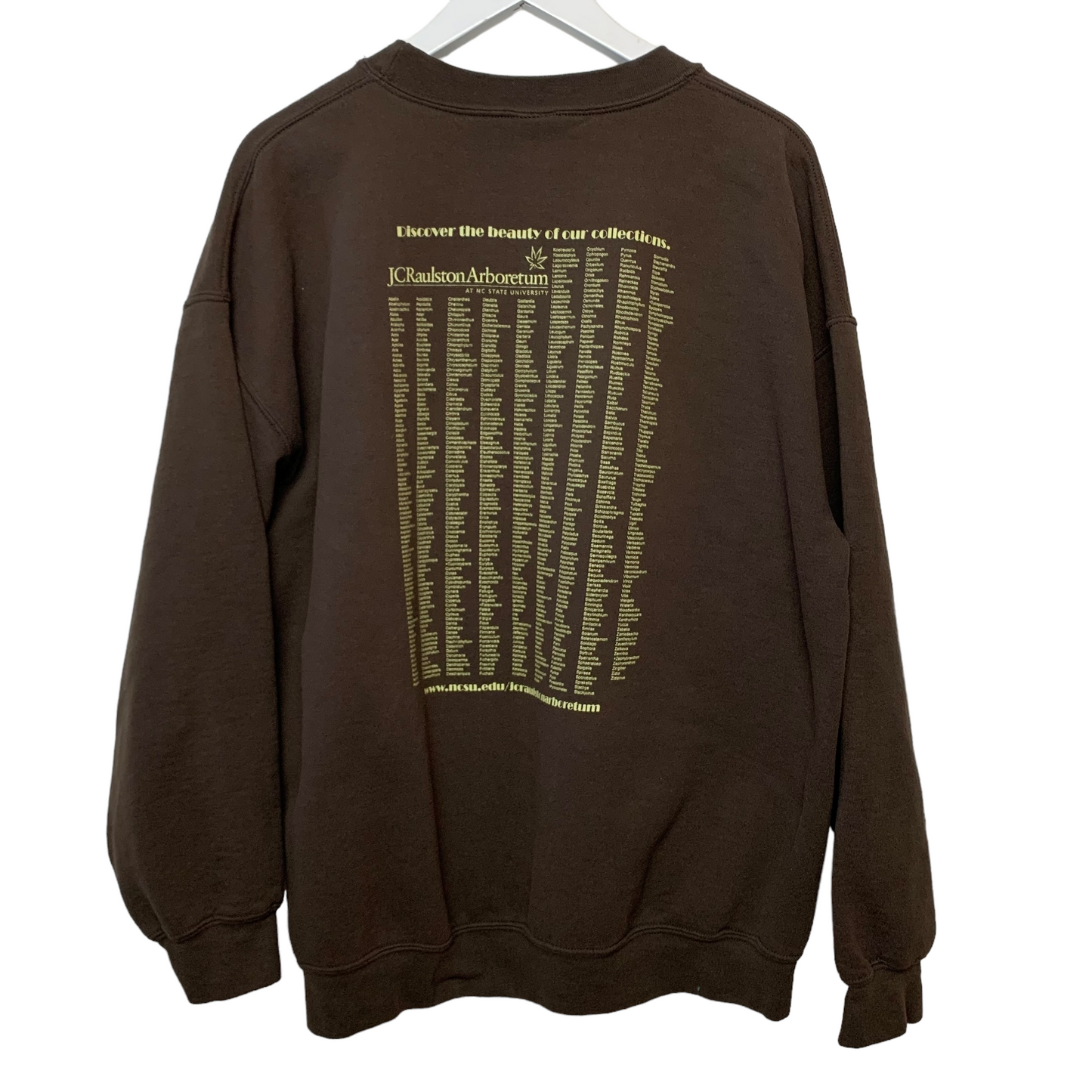 JC Raulston Arboretum Sweatshirt Brown Pullover Crewneck Raleigh NC Cotton