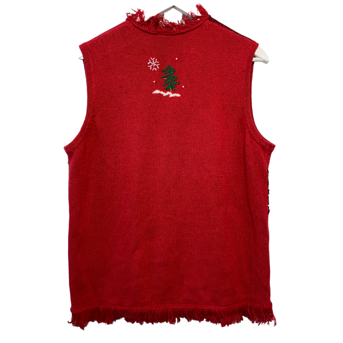 Vintage Erika Red Snowman Christmas Sweater Vest Large