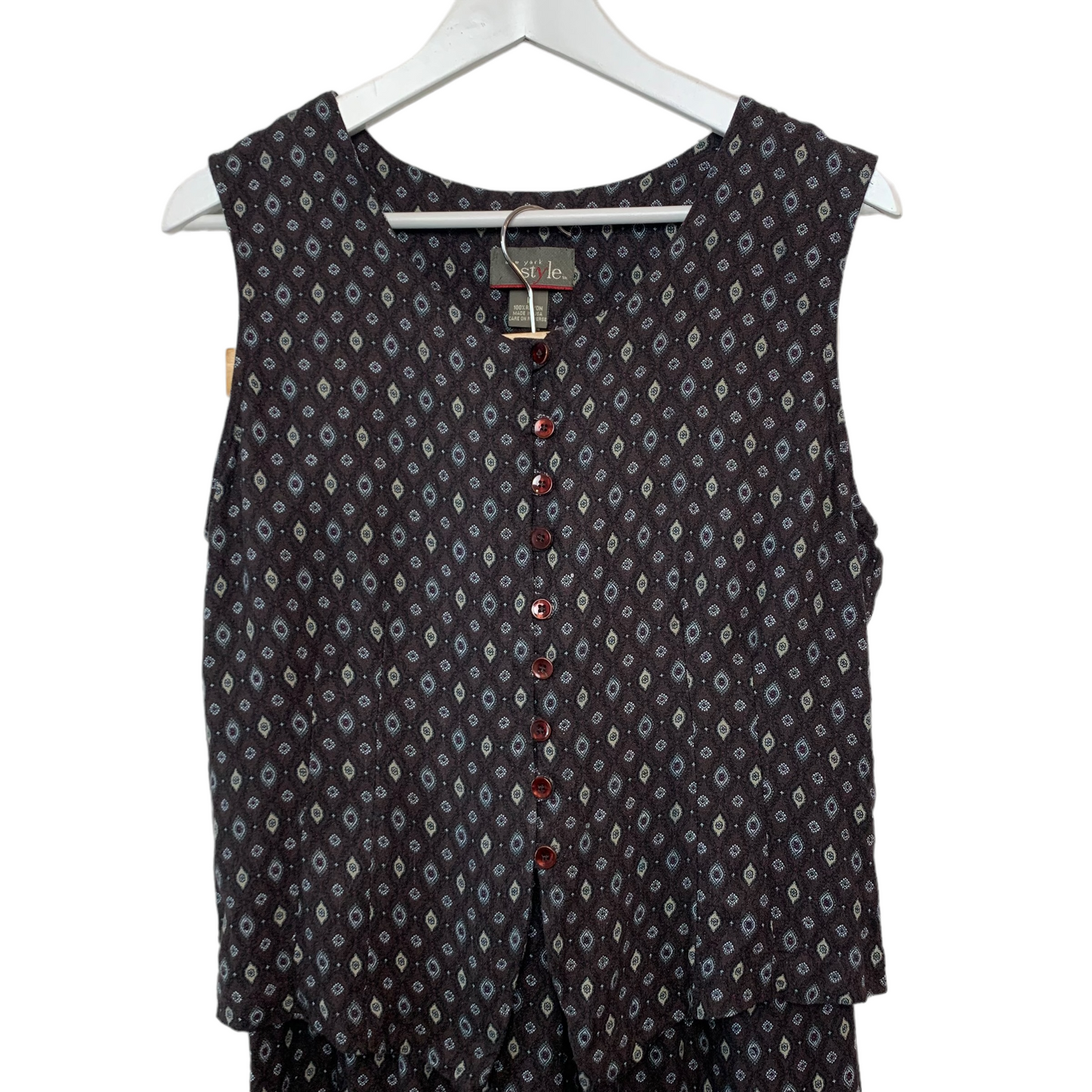 Vintage 90s New York Style Coordinating Vest and Pants Set