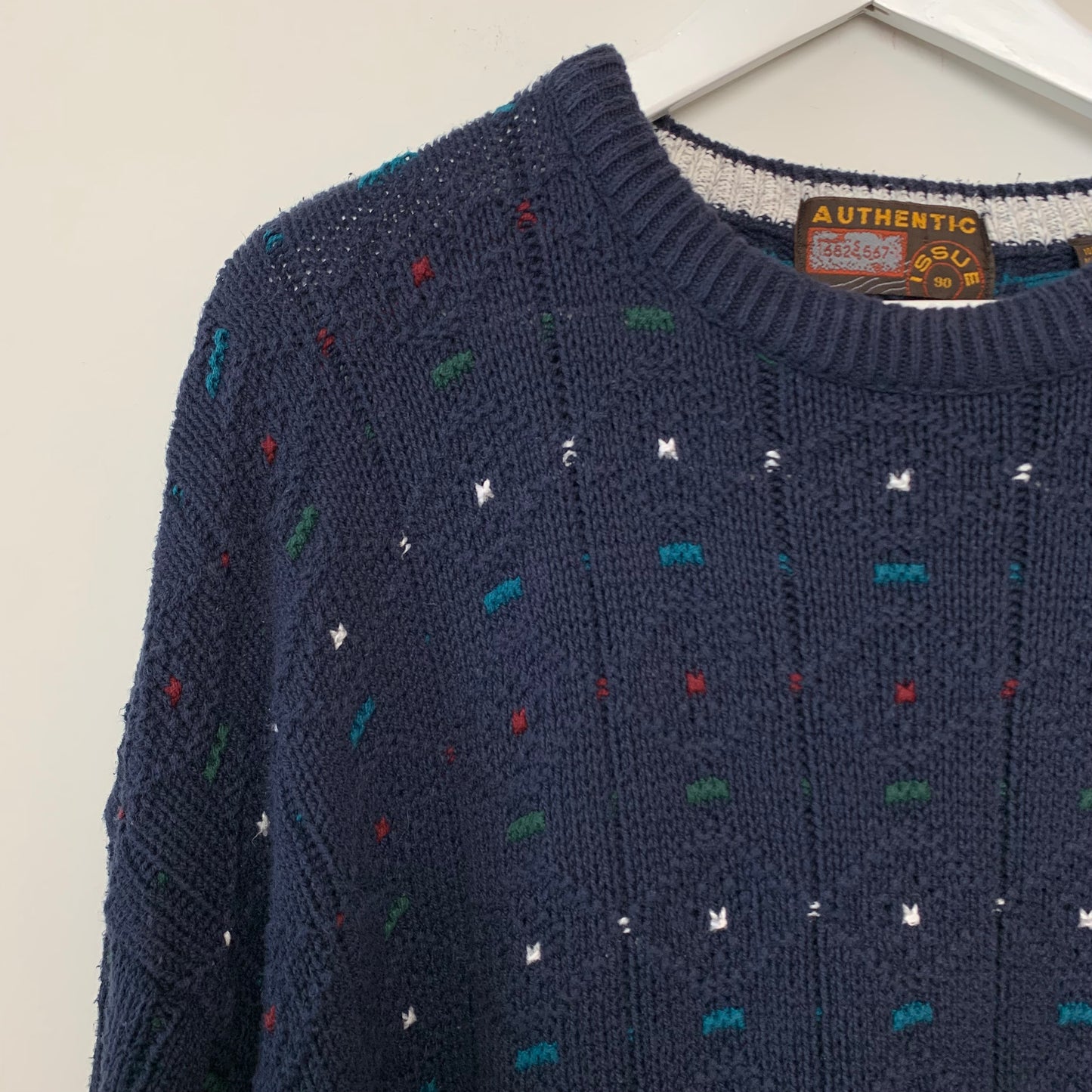 Vintage 90s Authentic Issue Chunky Knit Grandpa Sweater XXL